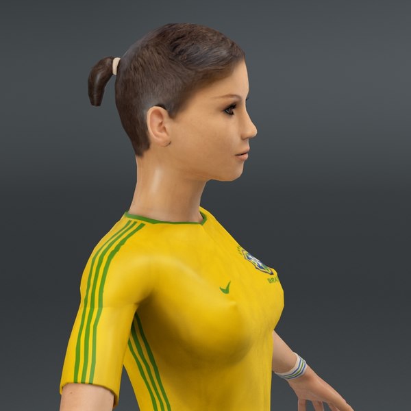 female football player rigged 3d model - Football Rigged Female A... by ES3DStudios