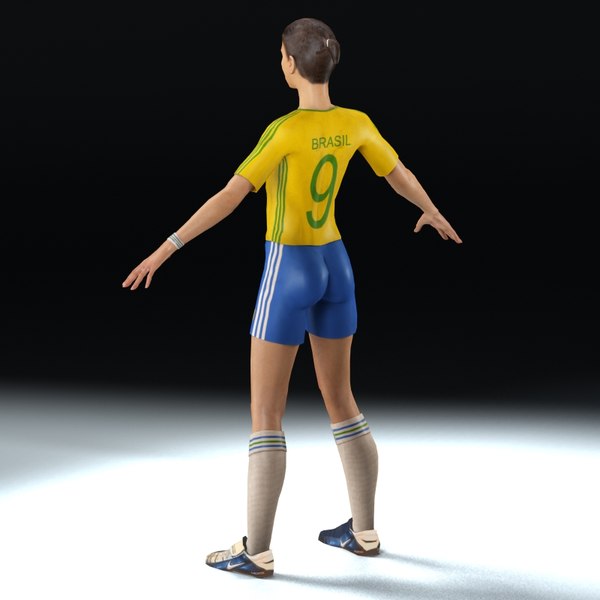 female football player rigged 3d model - Football Rigged Female A... by ES3DStudios