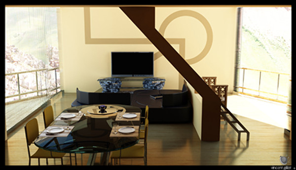3d model of v-ray modern interior - Tyi House by SuIXo