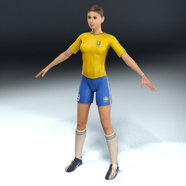 female football player rigged 3d model - Football Rigged Female A... by ES3DStudios