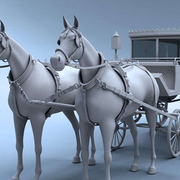 3d hearse - Hearse Set 3ds by QLEE