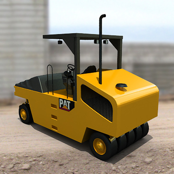 3d pneumatic compactor industrial vehicles - Pneumatic compactor 01 by 3DRivers by 3DRivers