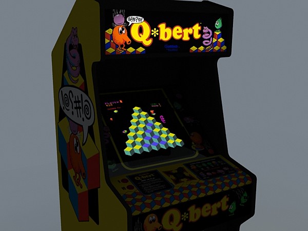qbert arcade 3d model - qbert arcade by monkeyodoom