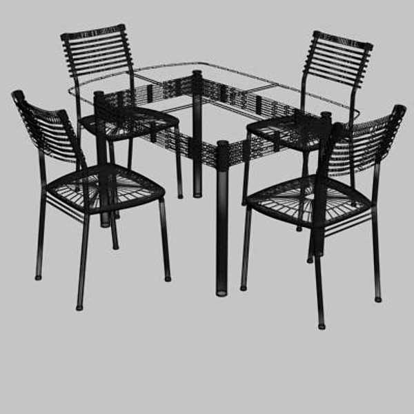 set dining 3d model - Dining Chair & Table 07 by sabah_au