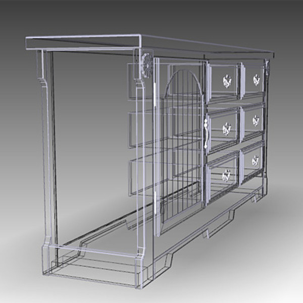 3d model mission dresser - Dresser by mostlysquare