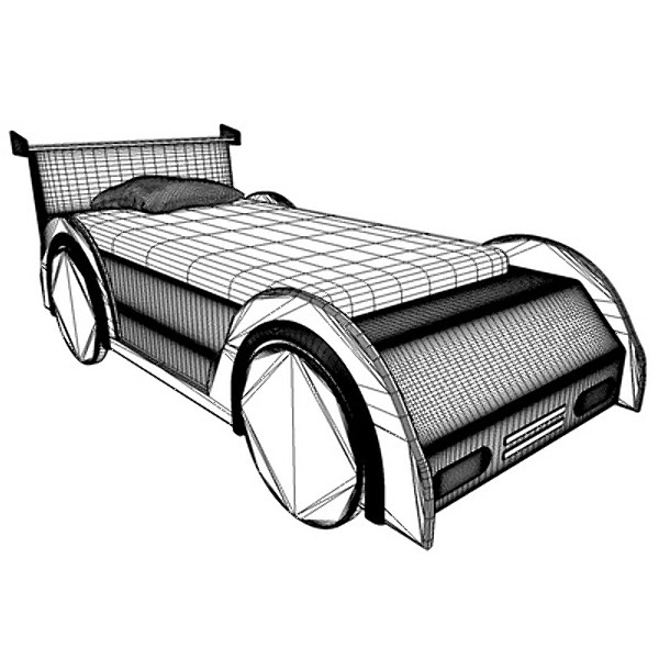 children bed racer car 3d model - Bed Racer Car by NesAn Studio