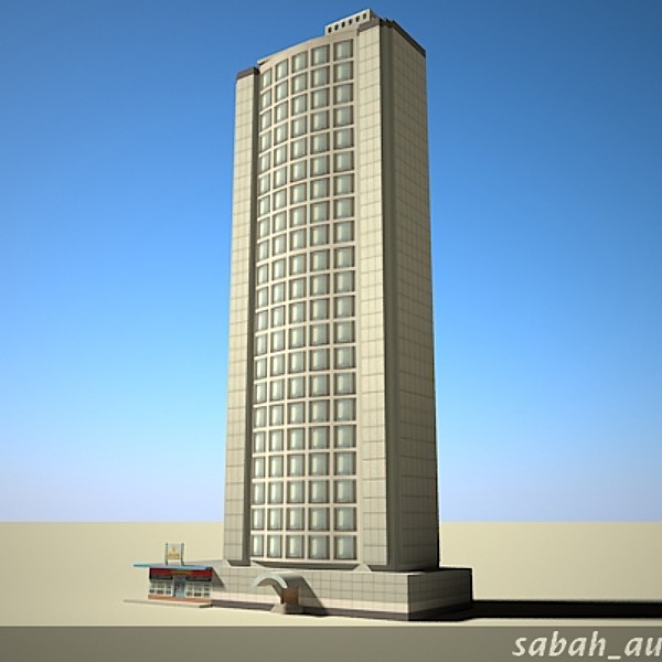3d rise office building - High rise office building02- lowpoly by sabah_au