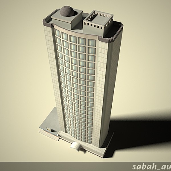 3d rise office building - High rise office building02- lowpoly by sabah_au