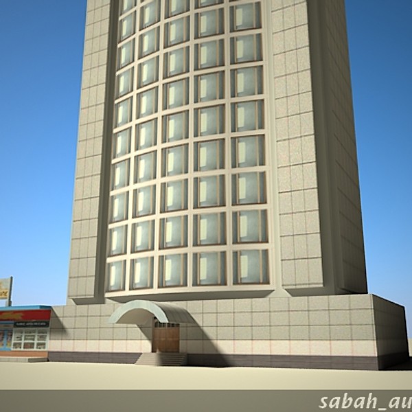 3d rise office building - High rise office building02- lowpoly by sabah_au