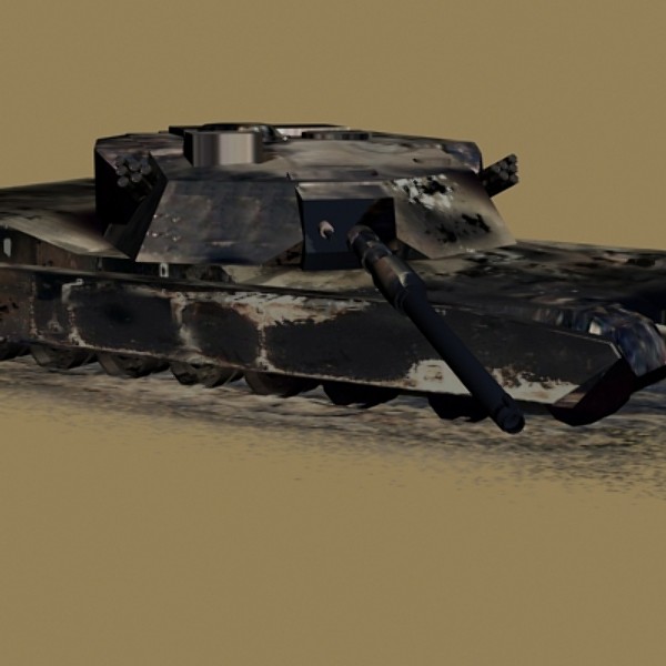 3d model burned m1 abrams tank - Burned out M1 Abrams low poly by Blackraven Studios