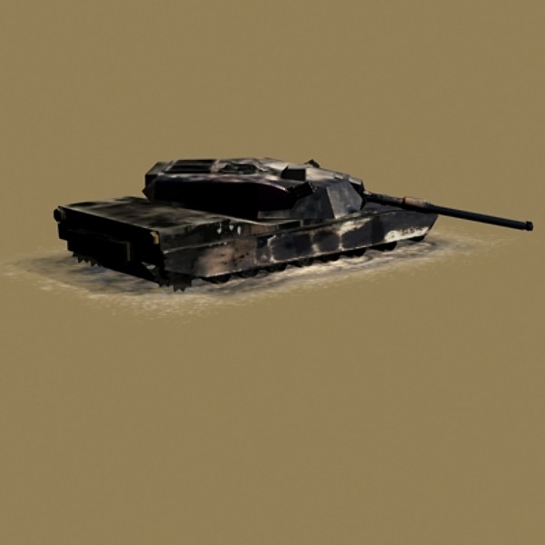 3d model burned m1 abrams tank - Burned out M1 Abrams low poly by Blackraven Studios