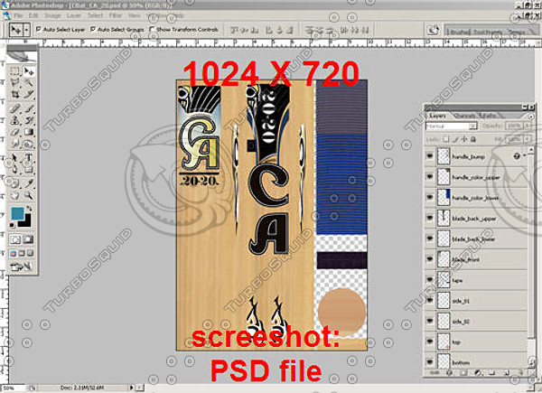 3d wood bat ca - Cricket Bat CA by sabah_au
