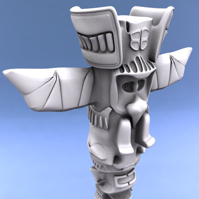 indian totem 3d model - Totem by C4DmodelSHOP