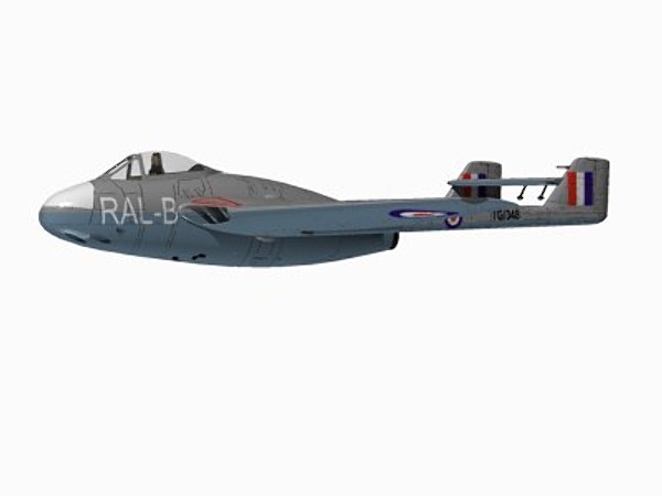 havilland vampire jet fighter 3d model - De Havilland Vampire F1 by pbratt