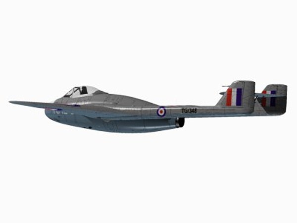 havilland vampire jet fighter 3d model - De Havilland Vampire F1 by pbratt