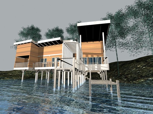 3d house lake - Lake House by studiorender