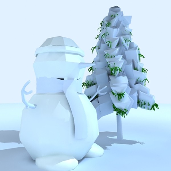 3d snowman christmas tree model - christmas tree + snowman.max by Batkhaan