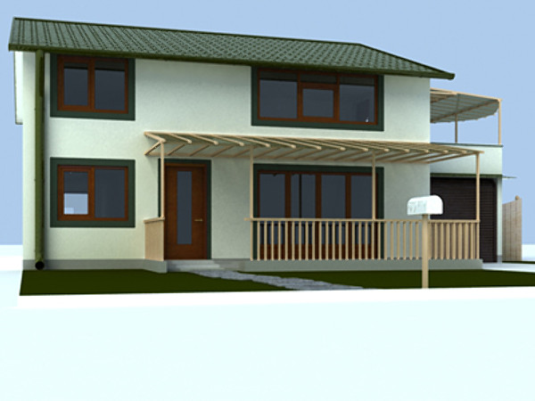 house modeled 3d max - Suburban House (*.3ds, *max) by entech