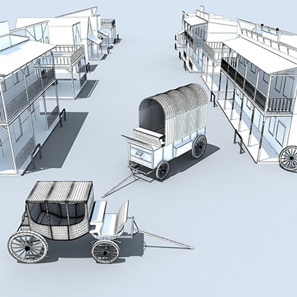 western town 3d model - Western Town by Gandoza
