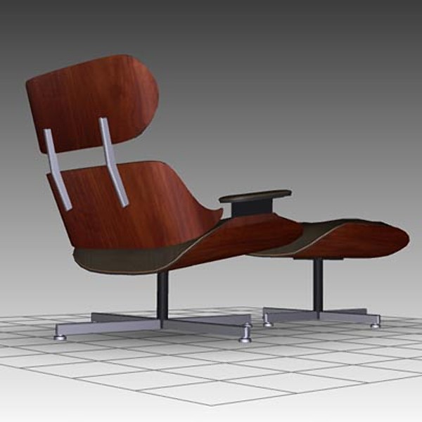 3d eames longe chair ottoman model - Eames Longe Chair and Ottoman by mostlysquare