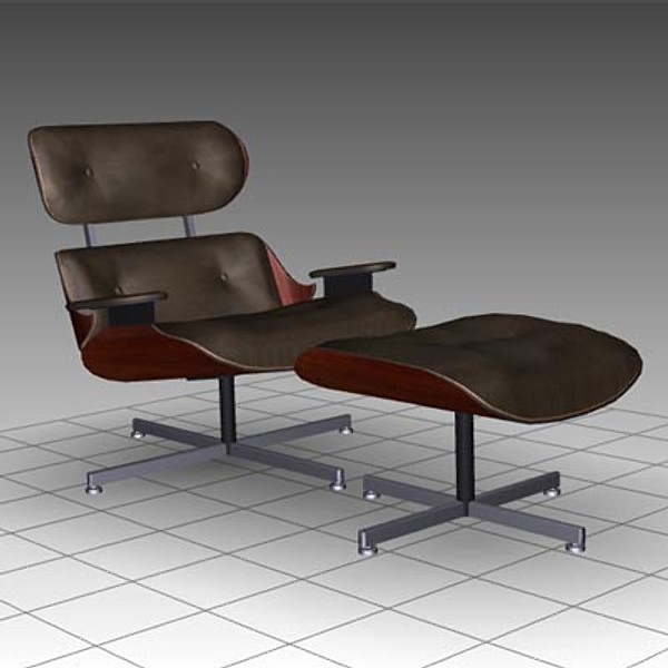 3d eames longe chair ottoman model - Eames Longe Chair and Ottoman by mostlysquare