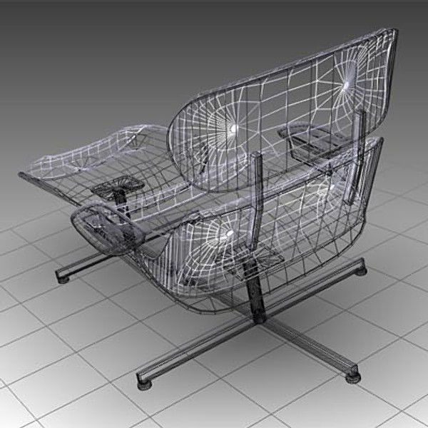 3d eames longe chair ottoman model - Eames Longe Chair and Ottoman by mostlysquare