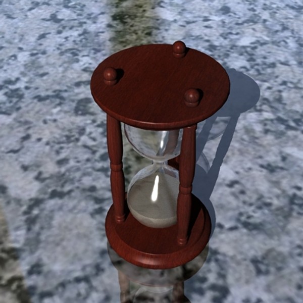 3d hourglass wood glass model - Wood Hourglass by mostlysquare