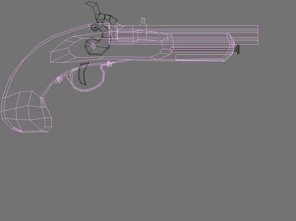 3d flintlock pistol model - Flintlock Dueling Pistol by Zsprite24