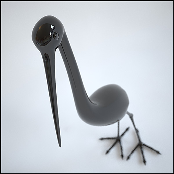 3d model statue heron - Heron by makula
