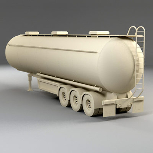 long tanker trailer 3d 3ds - Long Tanker Trailer by QLEE