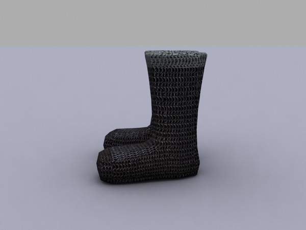 3d medieval boots polys - Low Poly Medieval Chain Boots by Game Model Creations