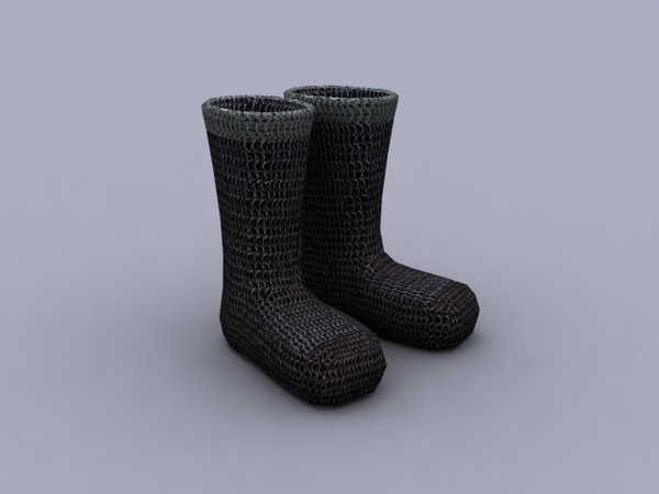 3d medieval boots polys - Low Poly Medieval Chain Boots by Game Model Creations