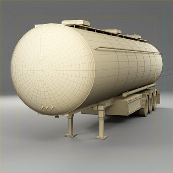 long tanker trailer 3d 3ds - Long Tanker Trailer by QLEE