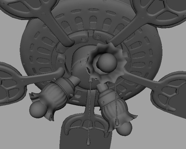 decorative fan 3d obj - Ceiling Fan by Laurisl