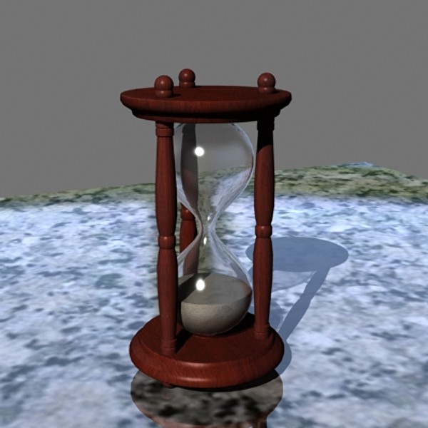 3d hourglass wood glass model - Wood Hourglass by mostlysquare
