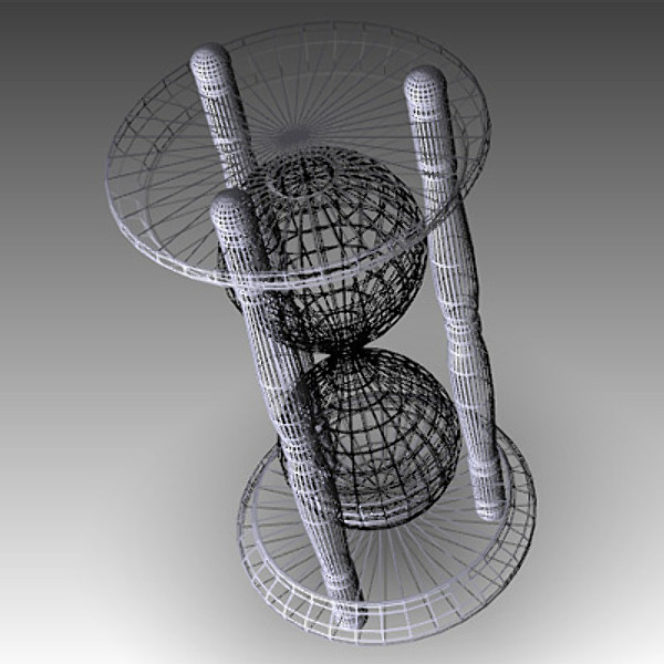 3d hourglass wood glass model - Wood Hourglass by mostlysquare