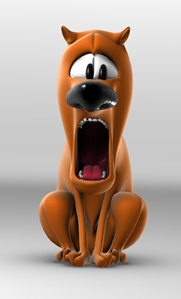 scared dog cartoon 3ds - Scared Dog by Artell