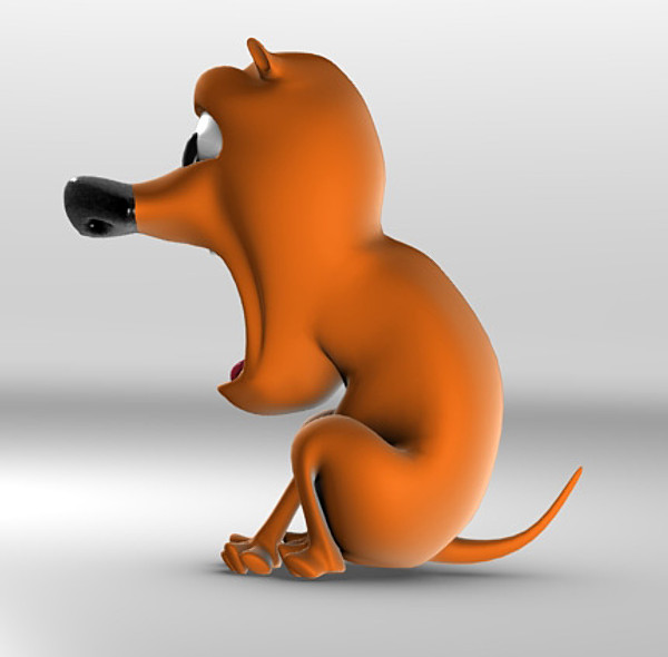 scared dog cartoon 3ds - Scared Dog by Artell