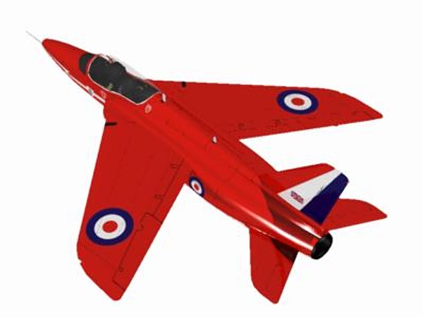 3d hawker siddeley gnat red arrows - Hawker Siddeley Gnat T1 (Red Arrow) by pbratt
