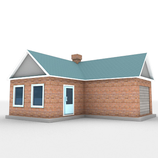 3ds max storey separate house garage - One storey separate house with garage by 3D Graphics