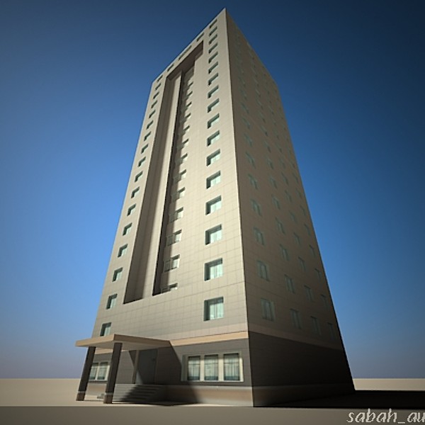 3d rise office building model - High rise office building01- lowpoly by sabah_au