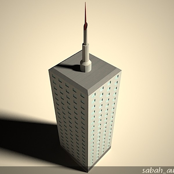 3d rise office building model - High rise office building01- lowpoly by sabah_au