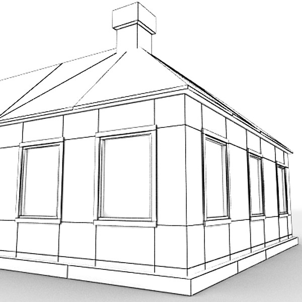 3ds max storey separate house garage - One storey separate house with garage by 3D Graphics