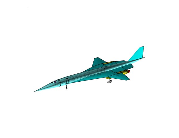 3ds tupolev tu-444 supersonic business jet - Tupolev Tu-444 Supersonic Business Jet Assembly Model by RodgerSaintJohn
