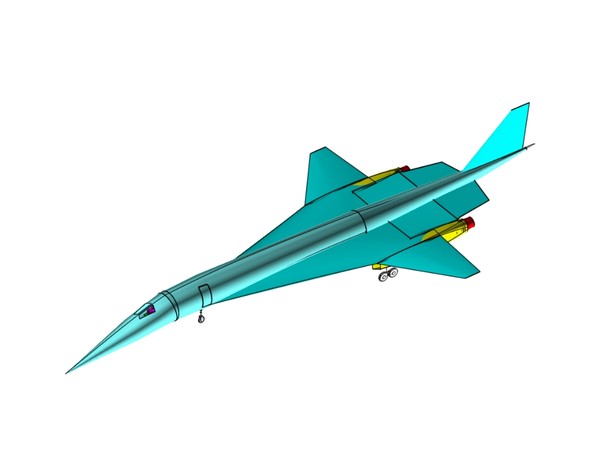 3ds tupolev tu-444 supersonic business jet - Tupolev Tu-444 Supersonic Business Jet Assembly Model by RodgerSaintJohn