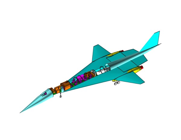 3ds tupolev tu-444 supersonic business jet - Tupolev Tu-444 Supersonic Business Jet Assembly Model by RodgerSaintJohn