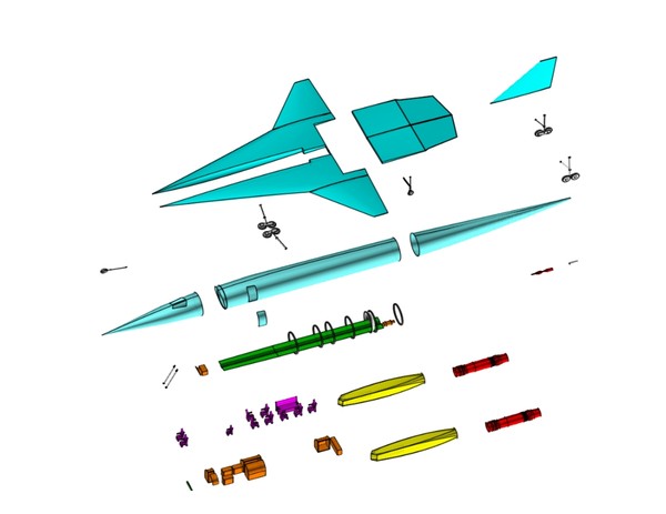3ds tupolev tu-444 supersonic business jet - Tupolev Tu-444 Supersonic Business Jet Assembly Model by RodgerSaintJohn