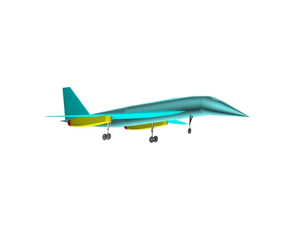 3ds tupolev tu-444 supersonic business jet - Tupolev Tu-444 Supersonic Business Jet Assembly Model by RodgerSaintJohn