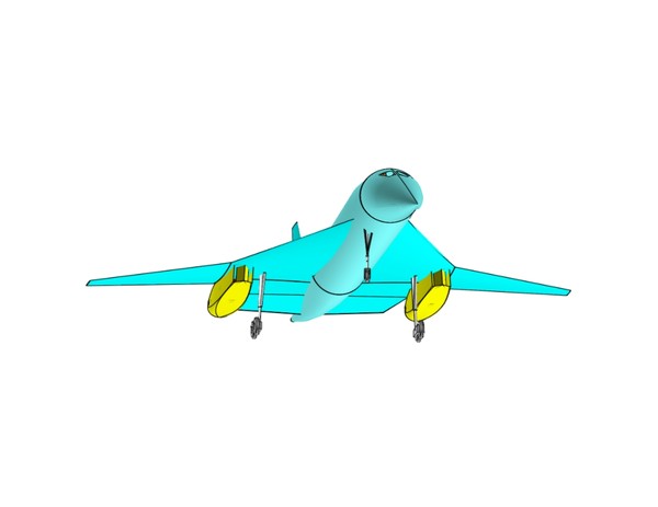 3ds tupolev tu-444 supersonic business jet - Tupolev Tu-444 Supersonic Business Jet Assembly Model by RodgerSaintJohn