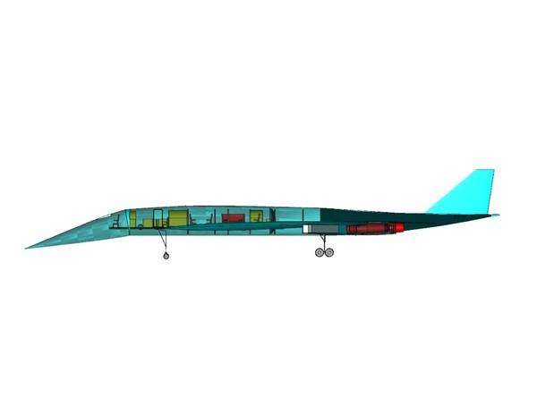 3ds tupolev tu-444 supersonic business jet - Tupolev Tu-444 Supersonic Business Jet Assembly Model by RodgerSaintJohn